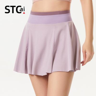 China Breathable Outdoor Quick-drying Mesh Running Training Women Yoga Tennis Skirt for sale