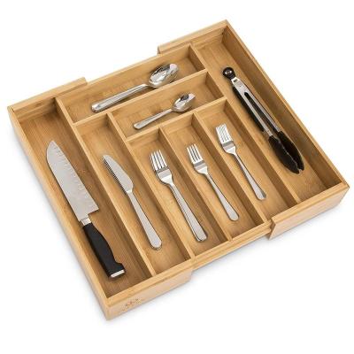 China Silverware Holder Deep Silverware Drawer Organizer Cutlery Tray for sale