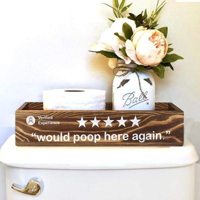 China Africa Poop Here Again Would Seat Bathroom Decor Wood Storage Box for sale