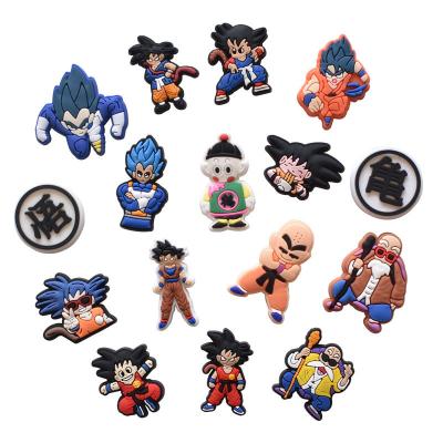 China Clog Shoe Charms 2021 New Design PVC Shoe Clog Charms Decorations Dragonball Soft Rubber Shoe Charm Manufacturer for sale