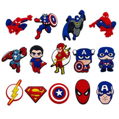 China Hoop Charms Decorations One Set 14pcs Cartoon Wholesale PVC Hoop Shoe Charms Amazon Shoe Croc Soft Rubber Charms As Gift For Kid for sale