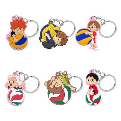 China Hot Sale New Design PVC Cartoon Youth Volleyball Rubber Key Chains Customize Keychains Promotional Gamepad Gift Key Chain for sale