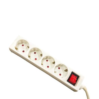 China Convenient Security 3M German Standard 5M Cable Power Strip 4 Strip Extension Electrical Outlets for sale