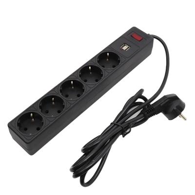 China Multi Plug Sockets Residential / General Purpose USB Design With Extension Cord Electric Power Strip for sale