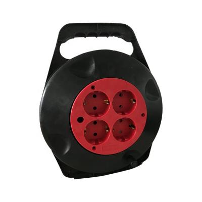 China Convenient Retractable Safety 16A 250V Small Retractable Eu Plug 5-15m Reel Cable Mini Grounding Cable Reel With CE Certification for sale