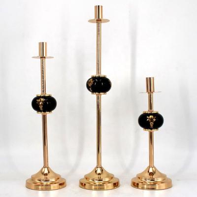 China Wholesale Modern Style Wedding Large Glass Home Decorated Glass Candle Holder Candlestick for sale