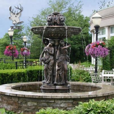 China Europe Large Outdoor Bronze Water Fountain Horses Bronze Fountain for sale