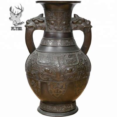 China New classic/postmodern handmade garden vase bronze statue of tall flower pot for sale