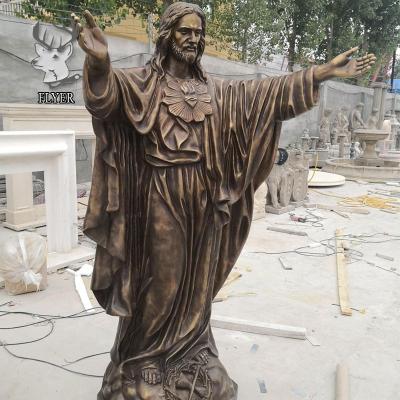 China Europe Church Metal Cast Jesus Bronze Life Size Religious Statue for sale