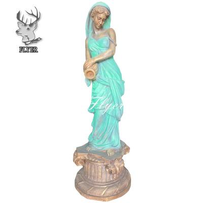 China Life Size Bronze Female Lady Sculpture Water Fountain Europe Figure Outdoor Decorative Bronze Garden Fountain for sale