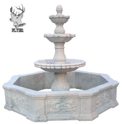 China 2021 Modern New Design Garden Decoration Marble Antique Stone Carving Fountain for sale