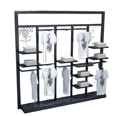 China Double Sided Clothing Rack Hanger Floor Display Racks Stand Hanger Clothing Stores Display Props Boutique Clothing Hanger for sale