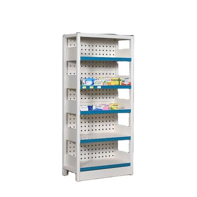 China Double Sided Pharmacy Perspex Shelves Pharmacy Shelves Display Metal Glass Pharmacy Racks Pharmacy Shelves Medical Store Racks for sale