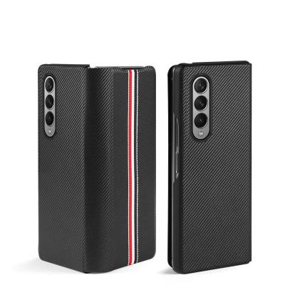 China For Galaxy Z Fold 3 Fold Cover 5G Carbon Fiber Leather Separable Included Protective Back For Samsung Galaxy Z Fold for sale