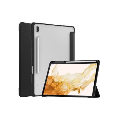 China iPad Mini Leather Tri-Fold Tablet Case with Pen Tray Tablet Sleeve Galaxy Tab S8 Plus For Samsung for sale