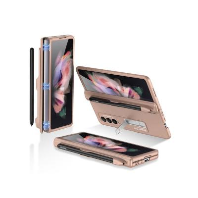 China Mobile Phone Shockproof Case Magnetic Folding Pen Tray Phone Shell Inclusive For Samsung Z Fold 3 5g for sale