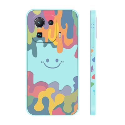 China Liquid Silicone Pattern Phone Case New In Cube Smile Single Side Shockproof Case For Xiaomi MI 11 Lite Note Pro Max 10S 13 for sale