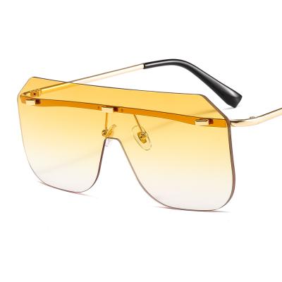 China Fashion Sunglasses 2021 Trendy Sun Glasses Women Fit Oversized Rimless Shades Sunglasses for sale