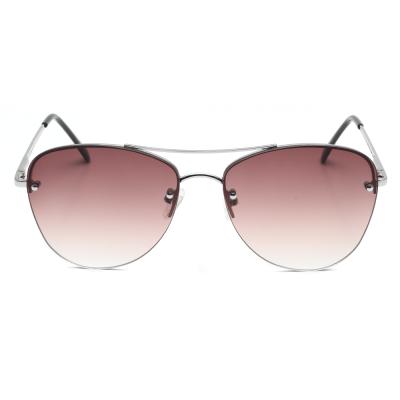 China Lady Luxury Fashion Sunglasses High Quality Women's High Quality Gradient Sunglass Double Bridge Rimless Sunglasses for sale