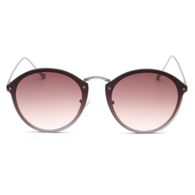 China Designer Oval Sunglasses Gradient Lens Metal High Fashion Sun Glass Women Oval Sun Glasses for sale