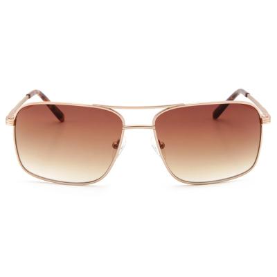 China Custom Square Polarized Men's Double Bridge Metal Frame Gold Fashion Sunglasses OUTLOOK Logo Sunglasses for sale