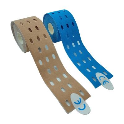 China Muscle Relief Kinesiology Tape Bandage Customized Muscle Athletic Tape Sports Athletes Kinesiology Tape With Holes for sale