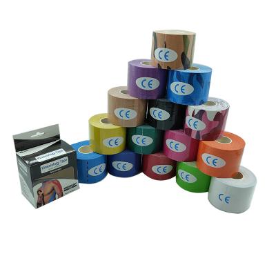 China Custom Medical Colorful 100% Muscle Relief Printed Logo Cotton Fabric Kinesiology Tape For Sport Athletes for sale