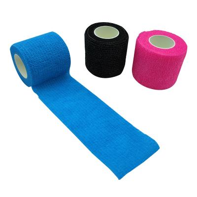 China Breathable Elastic Self-adhesive Animals High Non-Stick To Veterinary Nonwoven Cohesive Wrap Hair Bandage Elastic Cohesive Bandage for sale