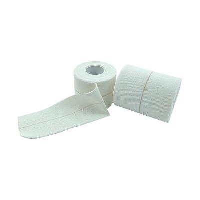 China 5cmx4.5m OEM medical white color with a yellow EAB line for sports protection and orthopedic fix - porous elastic adhesive bandages for sale