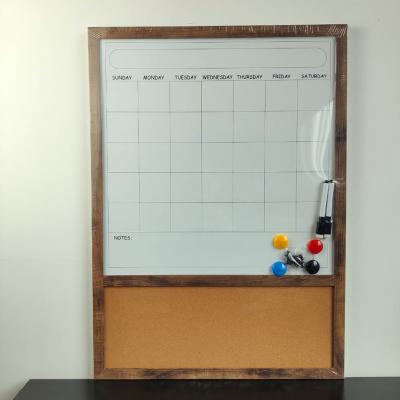 China Message board whiteboard factory price cork combination whiteboard planner solid wood board for sale