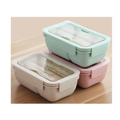 China Bpa Free Heatable Biodegradable Wheat Straw Bento Lunch Box Wheat Straw Bento Lunch Box 2 Layers Container Bpa Free for sale