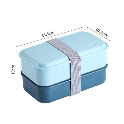 China Hot Sale Heatable Customize 2 Layers Fiber Biodegradable Bamboo Food Container Bento Box Lunch Biodegradable Lunch Boxes for sale