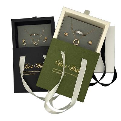 China Logo Jewelry Packaging Box Custom Eco-friendly Mix Use Velvet Jewelry Set Box For Ring Earring Necklace Jewelry Case Multiple Use for sale