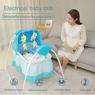 China Modern High Quality Music Newborn Electric Cradle Crib Rocking Baby Crib For Sale The Rocking Bed for sale