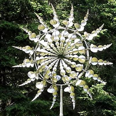 China Europe New Design in Metal Unique and Magic Windmill Running Outdoor Wind Spinners Wind Up Patio L Barb Garden Catchers Yard Decoration for sale