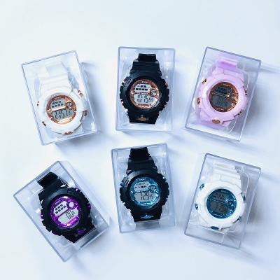 China Custom Luminous Chronograph Electronic Student Watch Colorful Logo Sport Shock Kids Watch For Boys And Girls for sale