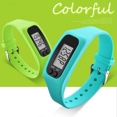 China Chronograph Fashion Step Walking Distance Digital Run Student Calorie Counter Bracelet LED Pedometer Watches for sale