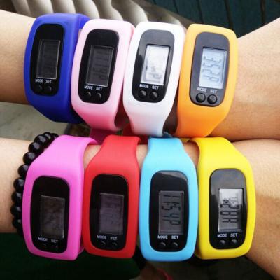 China Day/date ready to board multi-function electronic silicone led pedometer tabletop motion smart wristband silica gel digital watch for sale