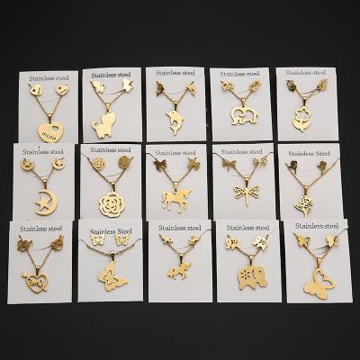 China Micro Insert Cubic Zirconia Dubai 24k Gold Punk Jewelry Sets Women's Wedding Necklace Earring And Ring Sets for sale