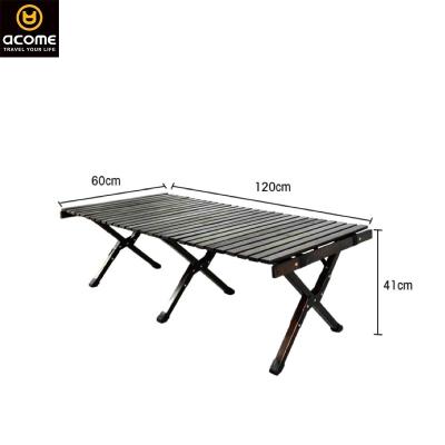 China ACOME Selling Cheap Folding Game Table Portable Ultralight Warm Wood Legs Outdoor Camping Coffee Tables for sale