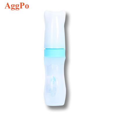 China Complementary Cereal Free Squeeze Rice Fruit Silicone Baby Bottle BPA Baby Feeding Spoon Food for sale