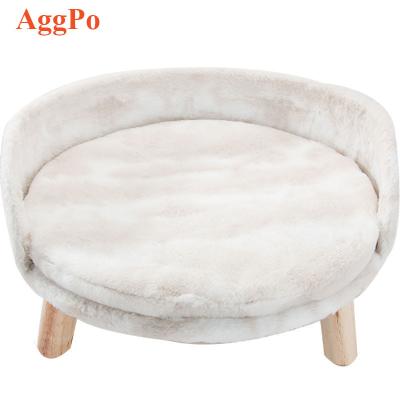 China Creative Type Pet Bed, Four Season Super Short Soft Comfortable Indoor Sleep Plush Cat Breathable Bed Round Sofa Bed for sale