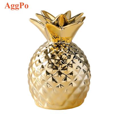 China Promotional gifts piggy bank, ceramic pineapple piggy bank, decoration home creative ornaments piggy bank for sale