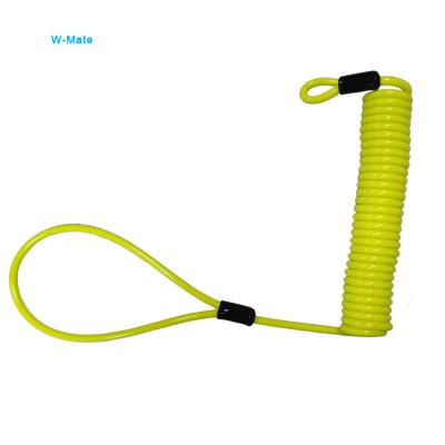 China Retractable Steel+PU Vinyl Coated Stainless Steel Stretch Cord Safety Tool Security Lanyard For Above Work for sale