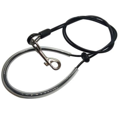 China Durable PVC Coated Steel Core Dog Bond Sleeving Pet Cable Wire Outdoor Dog Leash for sale