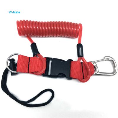 China High Quality Tool Lanyard With Stainless Steel Safety Carabiner Steel+PU Spring Safety Reel for sale