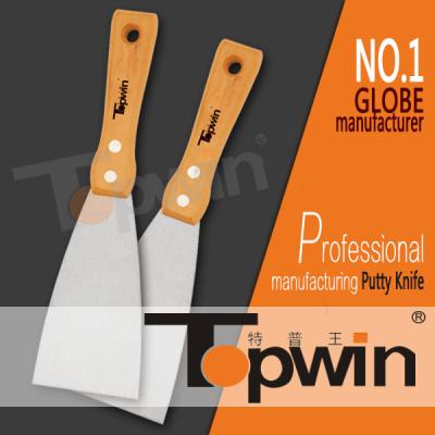 China High Quality Stainless Steel Drywall Tool Putty Knife With Wood Handle Used For Building Construction 30mm/50mm70mm/90mm for sale