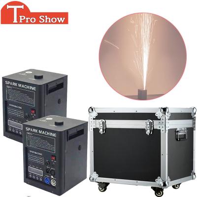 China 2Pcs Stage Light Effect Sparkler Machine Wedding 1pc Flycase 700W Cold Sparkler Dmx Machine and Remote Control Stage Light Spark Fireworks Cold Machine for sale