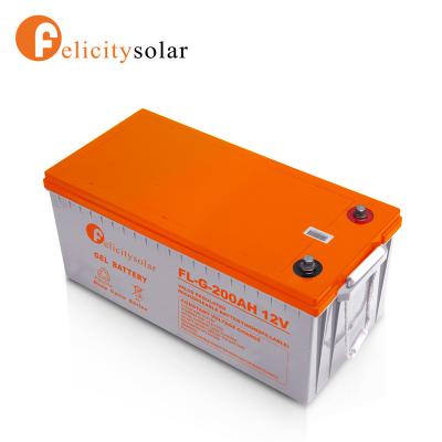 China Machine- The deep cycle AMG/GEL solar battery 12V 100ah 150ah 200ah for solar power systems for sale