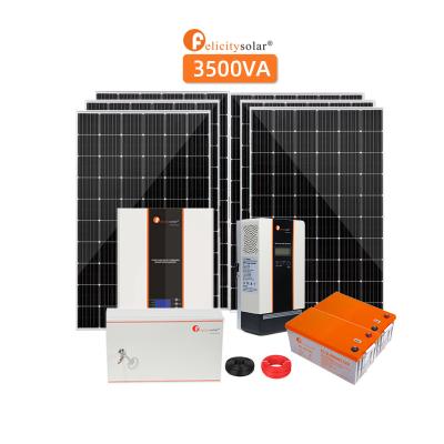 China Felicitysolar3kw 24V Home Balcony Solar System Off Grid Solar System Full Set For Home Lithium Ion Mppt Monocrystalline Silicon for sale